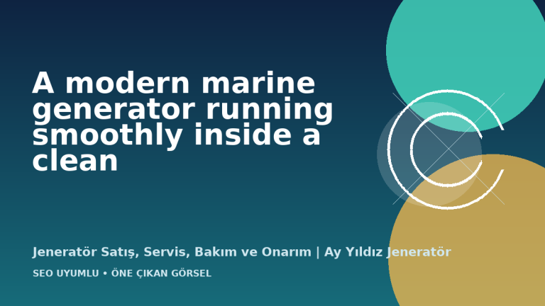 Tekne motor dairesinde çalışan modern ve bakımlı marine jeneratör