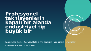 Uzman teknisyenler tarafından endüstriyel jeneratör kurulumu ve bağlantıların yapılması